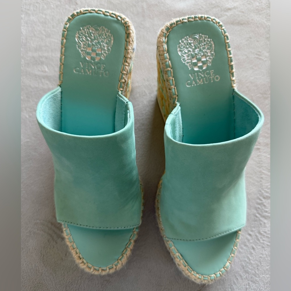 Vince Camuto Brissia Wedge Sandal in Light Blue